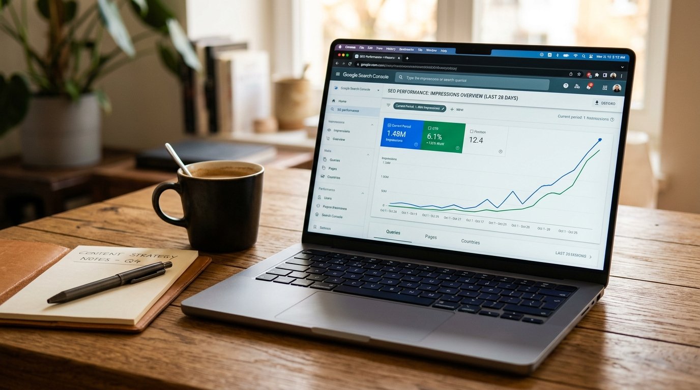 Google Search Console organik tıklama ve gösterim performans grafiği